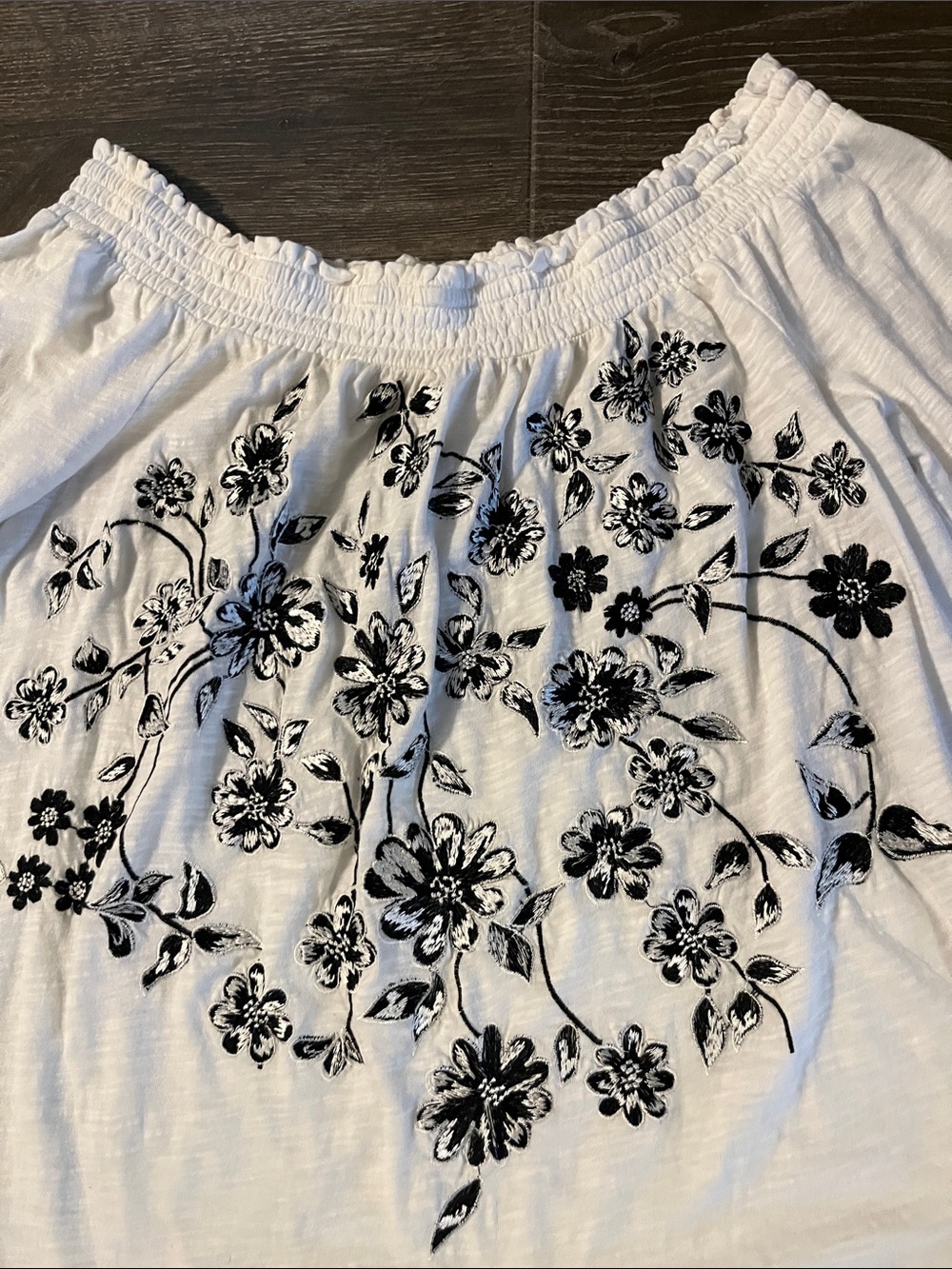 🌺 Annie Embroidered Off-The-Shoulder Blouse from Anthropologie - Picture 3 of 7